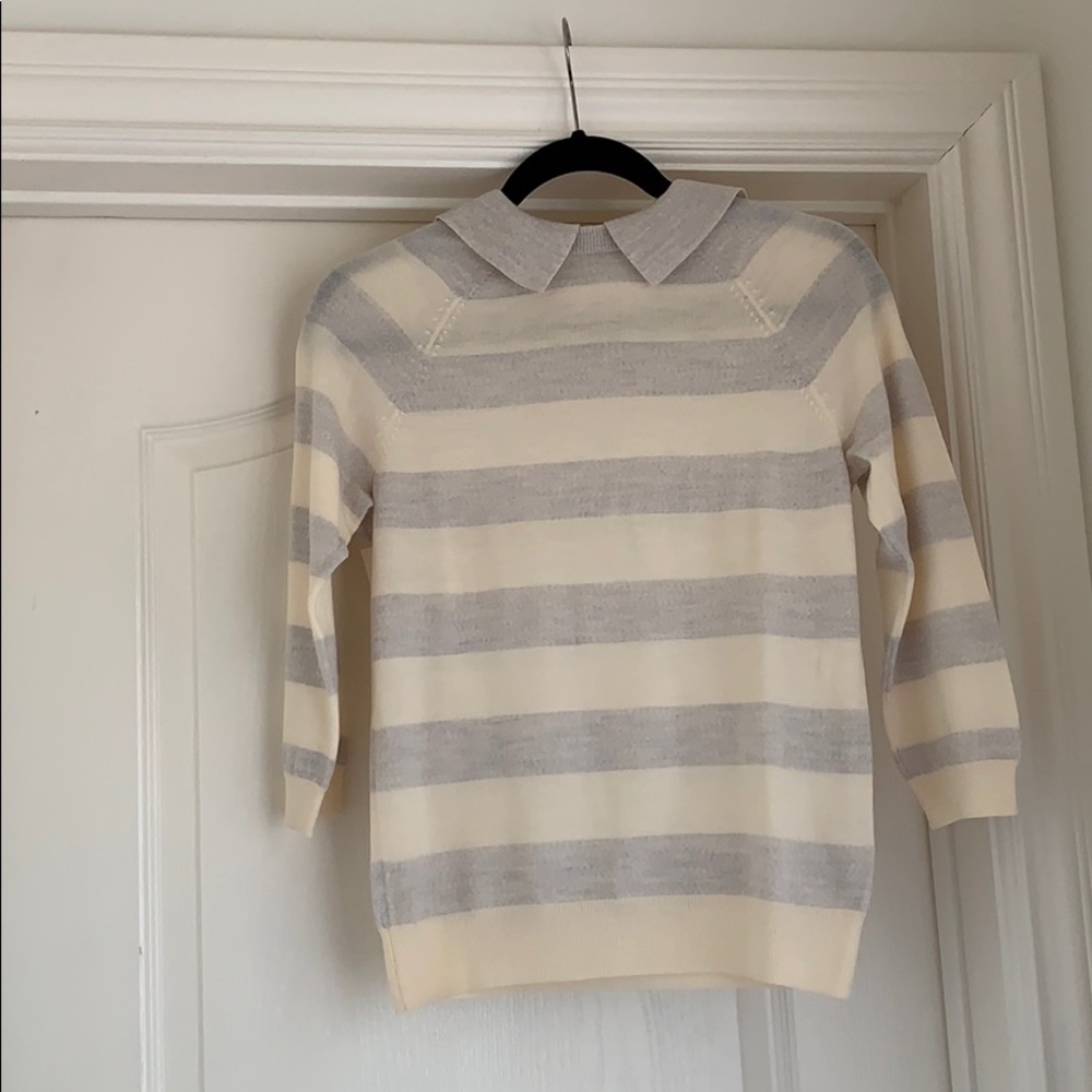 J.Crew Women's 3/4 Merino Wool Stripe Top